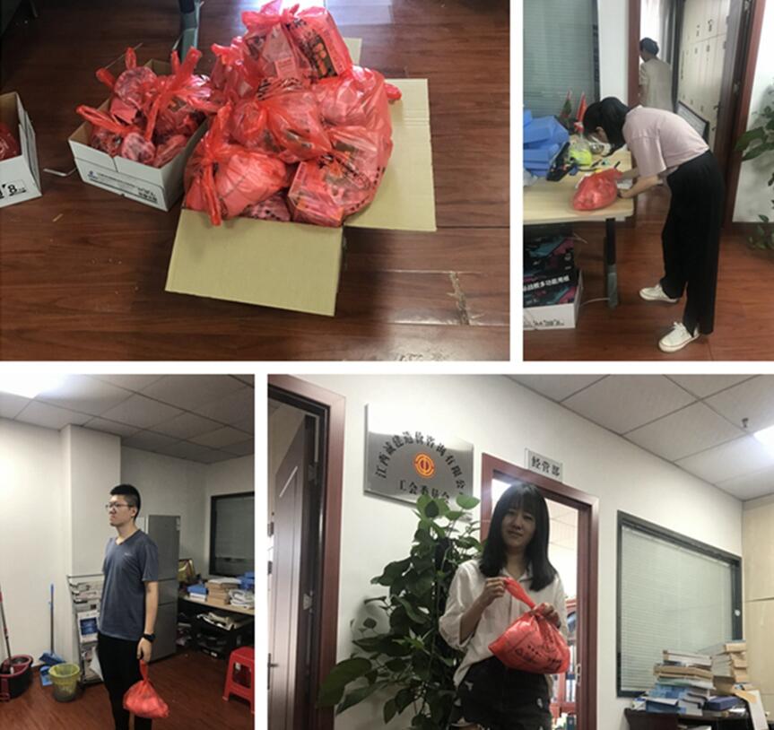 江西诚建公司给员工发放防暑降温用品